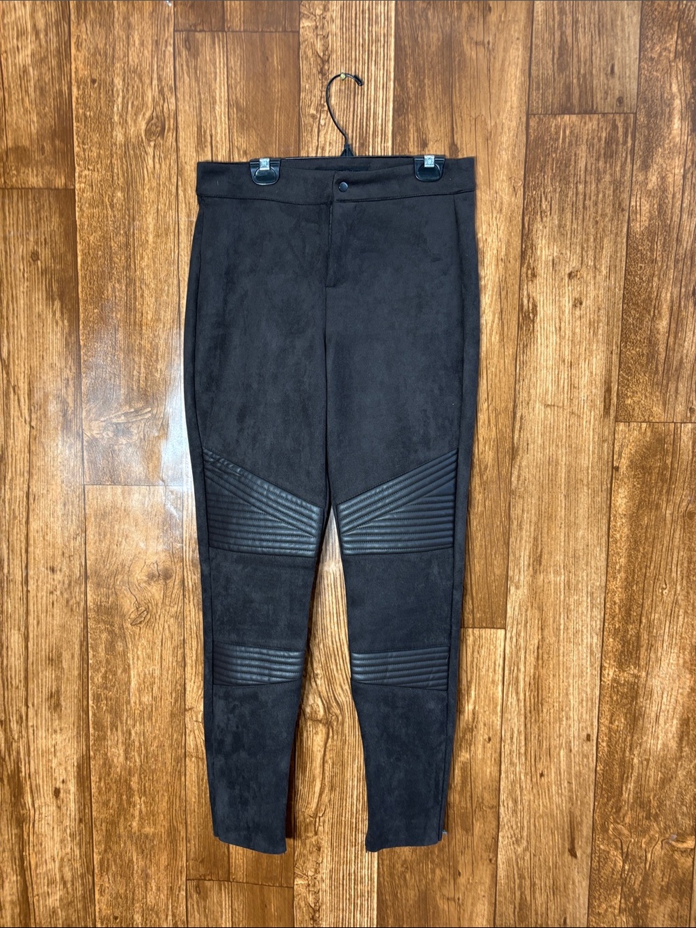 Zara Basic Brown Skinny Moto-Style Pants